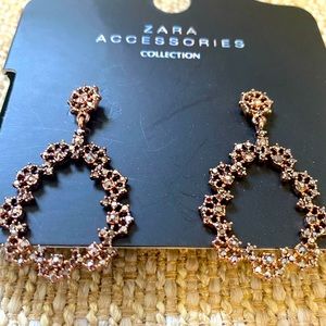 Zara rose gold drop earrings